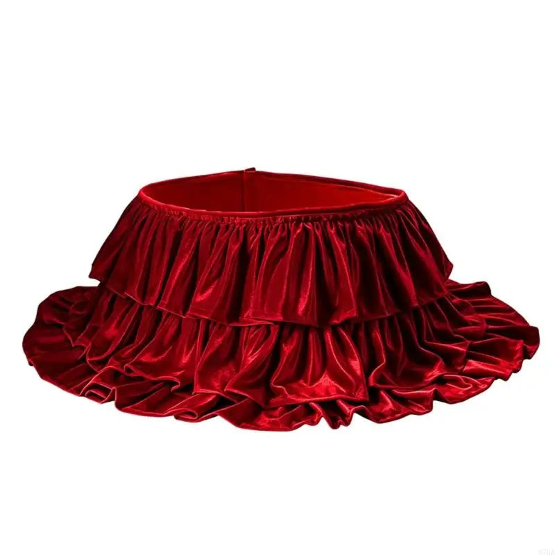 Ruffled Velvet Christmas Tree Skirt Collar Five Colours