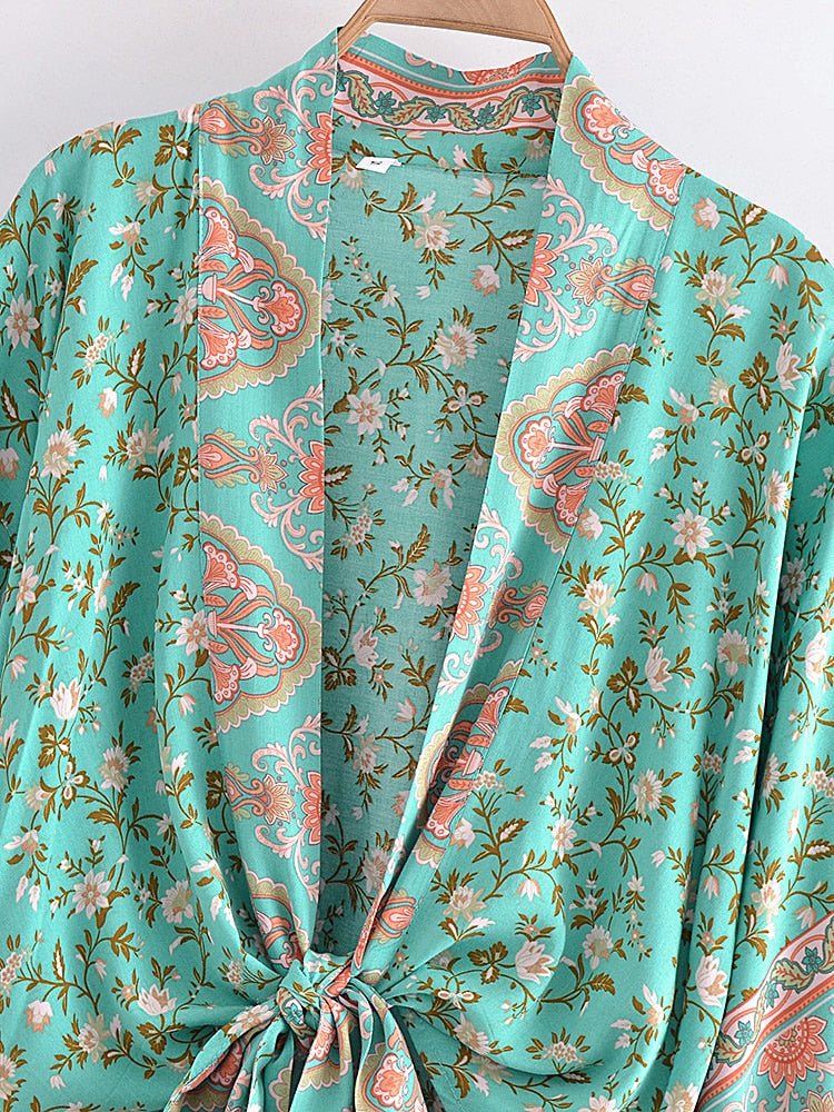 Mint Boho Kimono Wrap Top