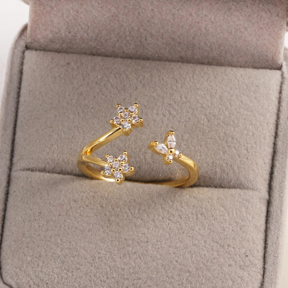 Sweet and Dainty Colourful Zircon Rings Gift Idea