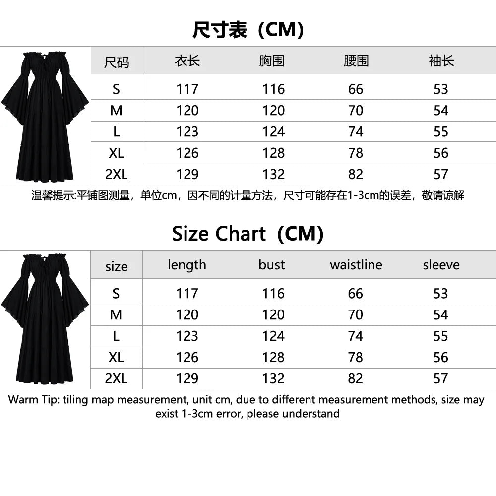 Medieval Folk Cosplay Off Shoulder Dress