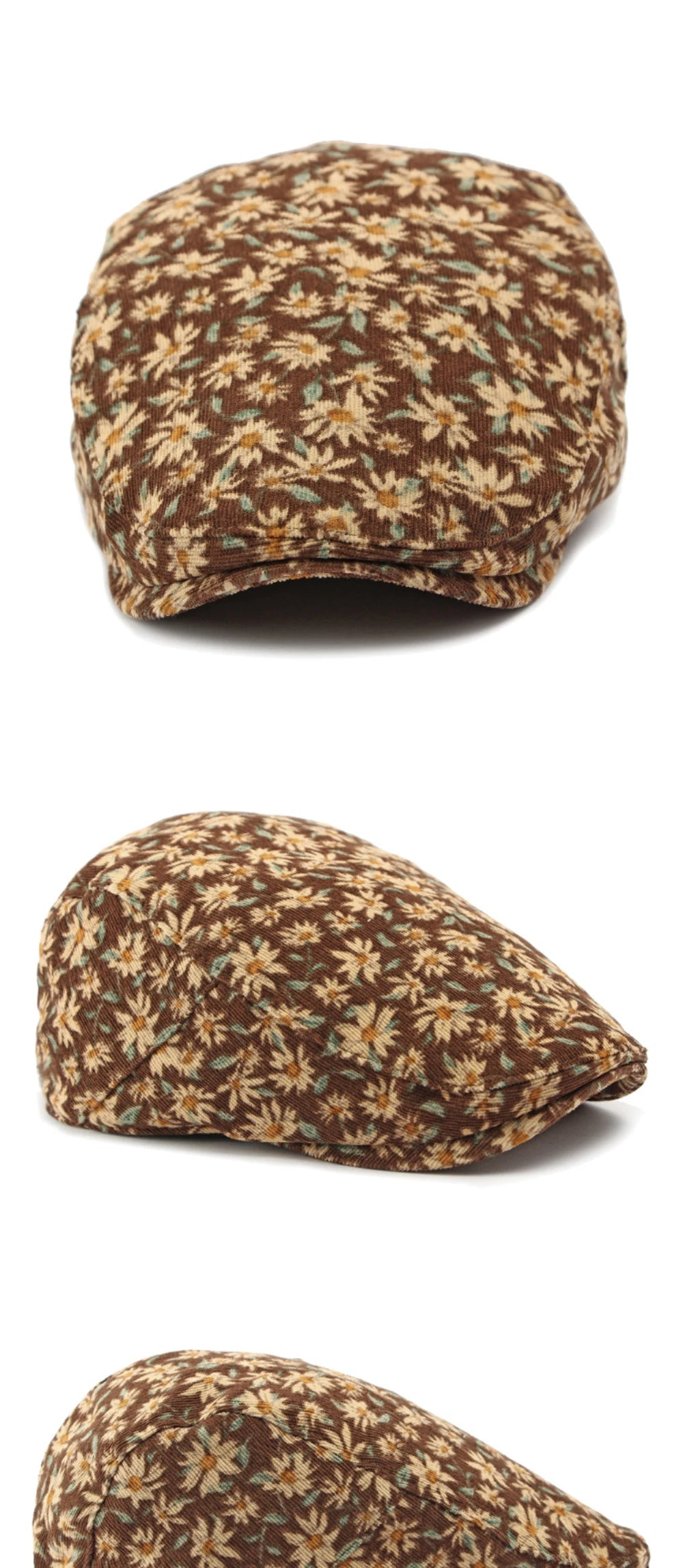 Winter Florals Cabbie Beret Caps