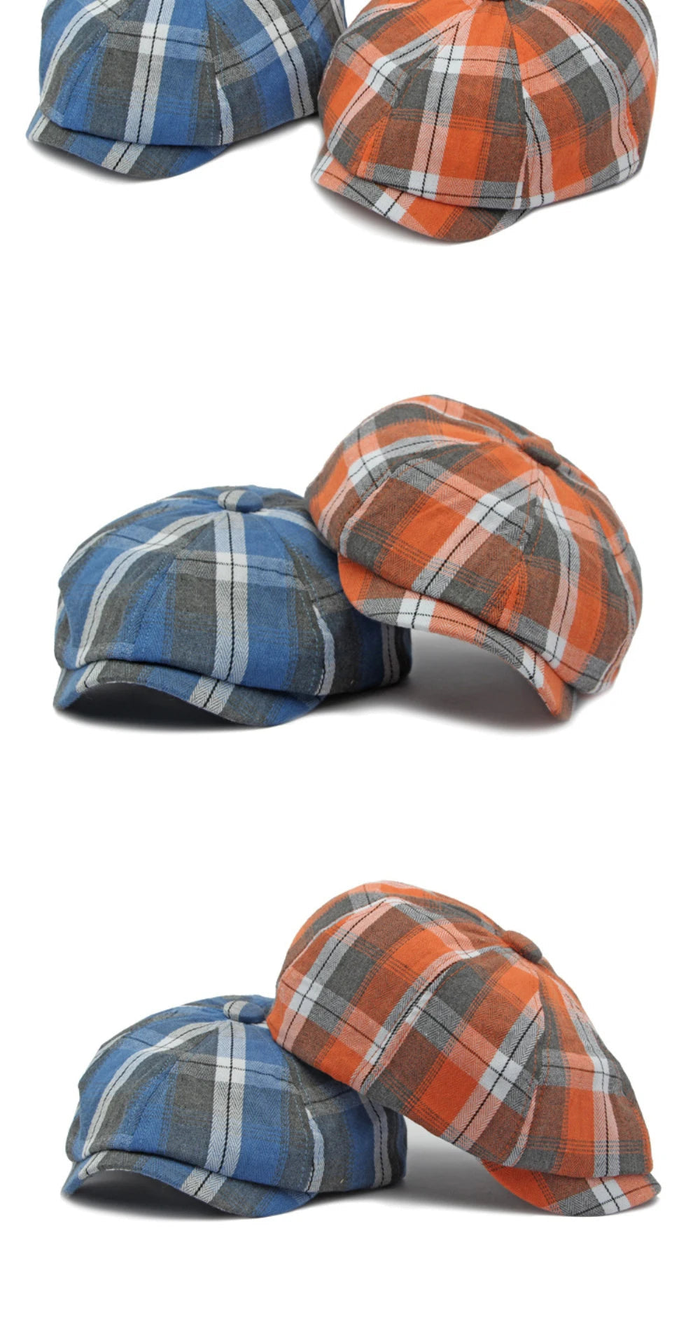 Plaid Newspaper Boy Beret Caps