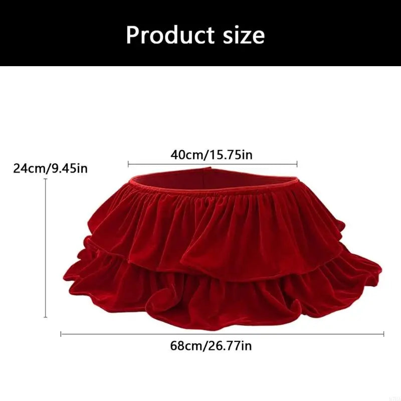 Ruffled Velvet Christmas Tree Skirt Collar Five Colours