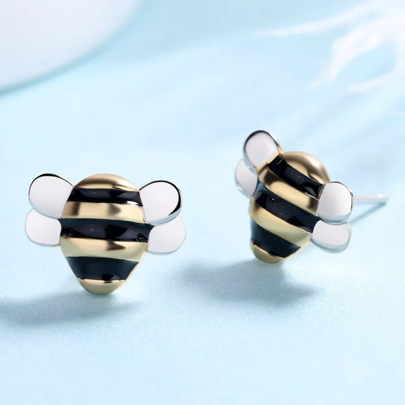 Handmade Bitty Bees Jewellery 925 Sterling Silver Necklace Earrings