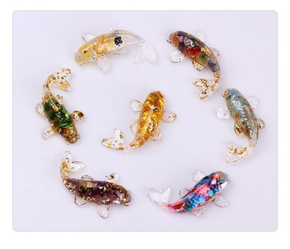 Pretty Koi Fish Ornaments Natural Crystal Decor