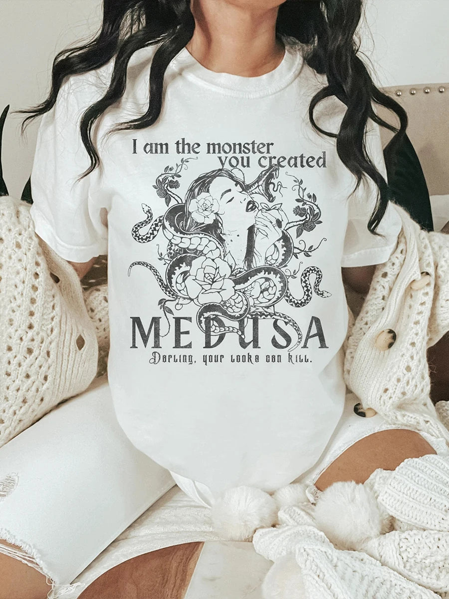 Medusa T-shirt Dark Academia Snake Literary Tee Book Lovers Gift