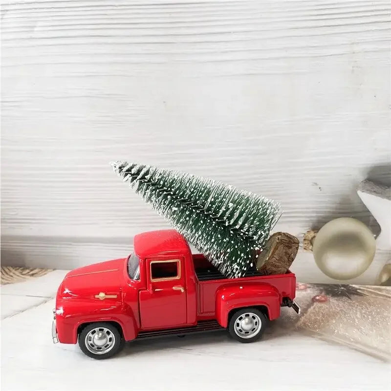 Christmas Red Truck and Tree Decoration