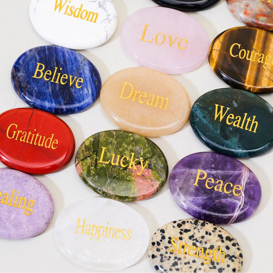 Natural Crystal Thumb Worry Stone for Meditation Anxiety Charkas