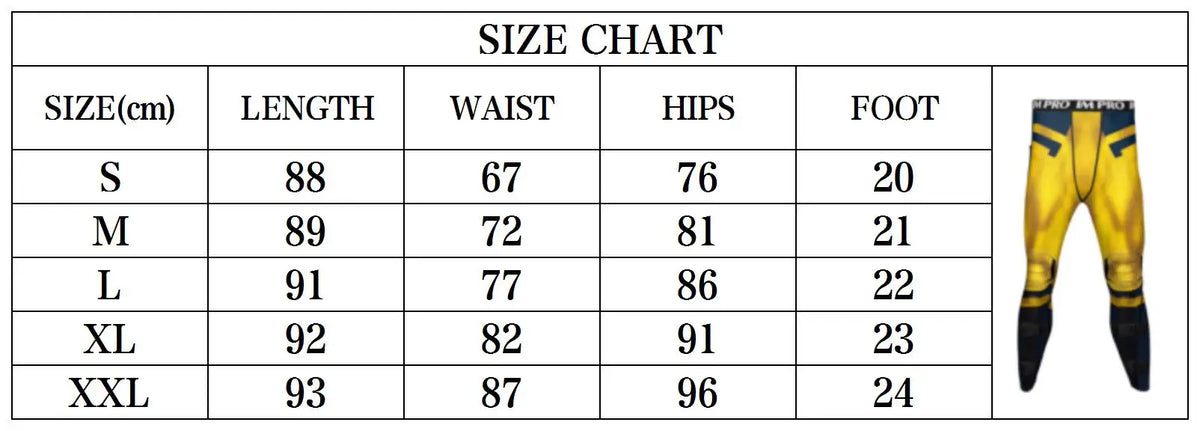Wolverine Deadpool Men's Surf Compression Pants Tights Running Training Sport Fitness