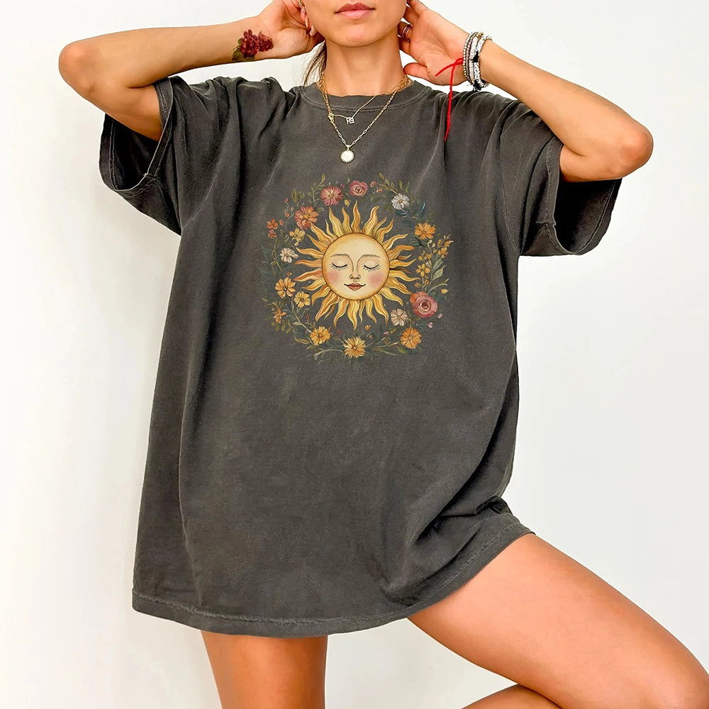 Celestial Sun Face T-Shirt