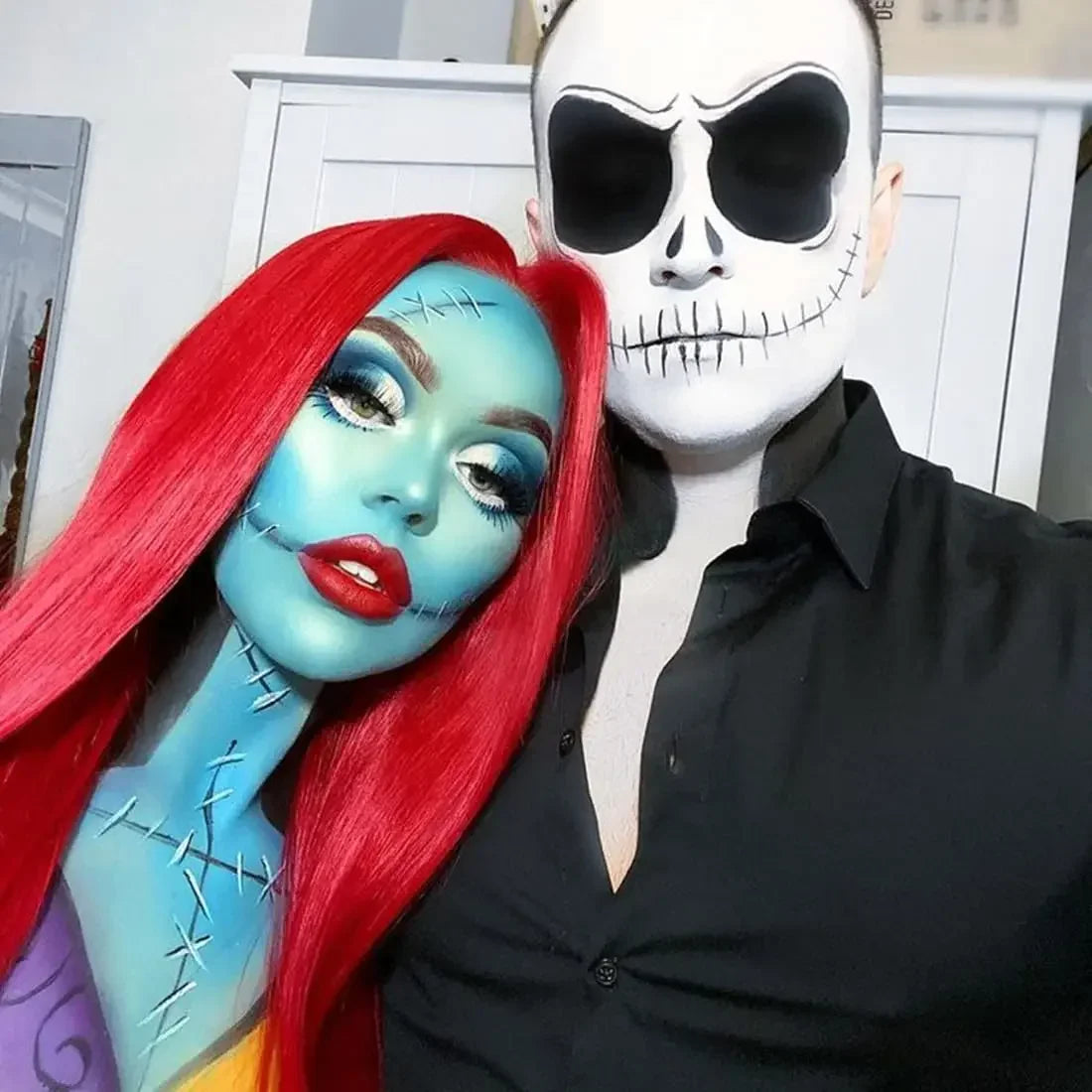 Red Sally Wig Costume The Nightmare Before Christmas Long Straight Red Synthetic Hair