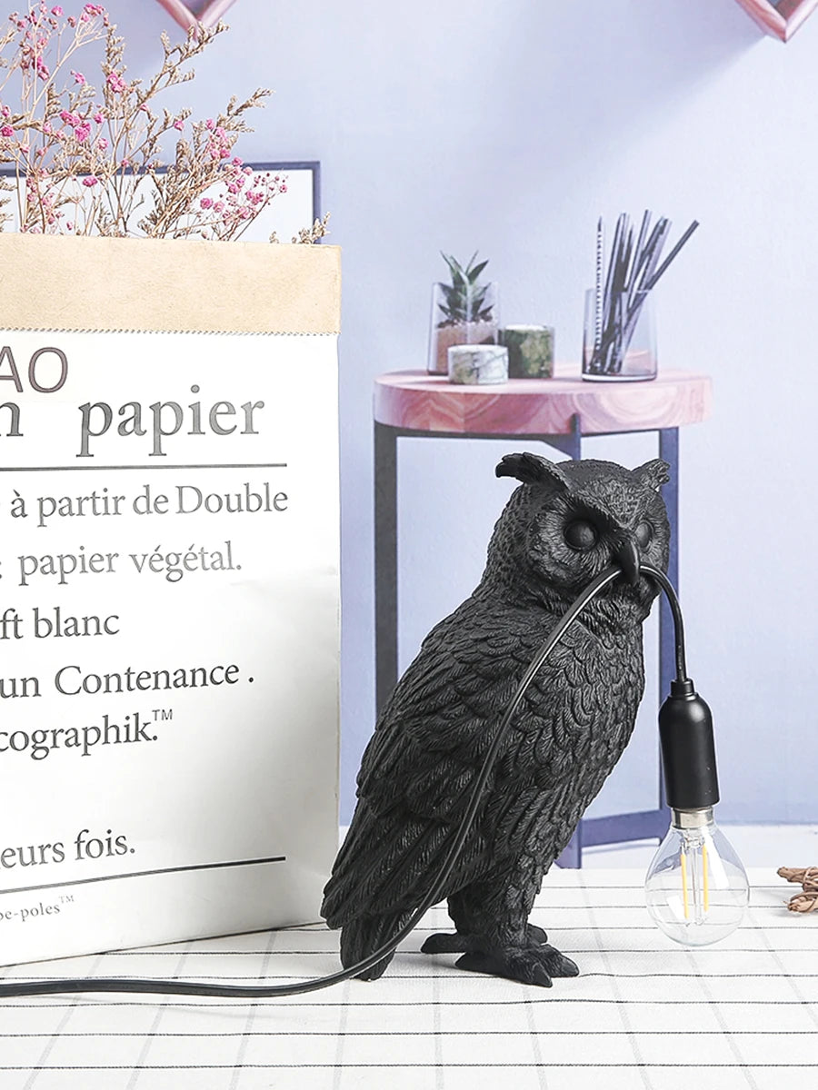 Owl Table Lamp Dark Academia Home Decor