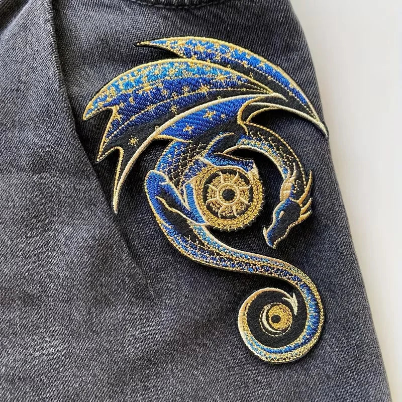 Dreamy Dragon Embroidered Patch Iron On DIY Craft