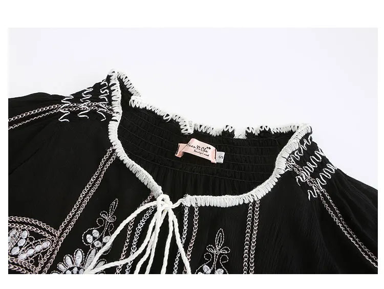 Mirai's Embroidered Boho Dress