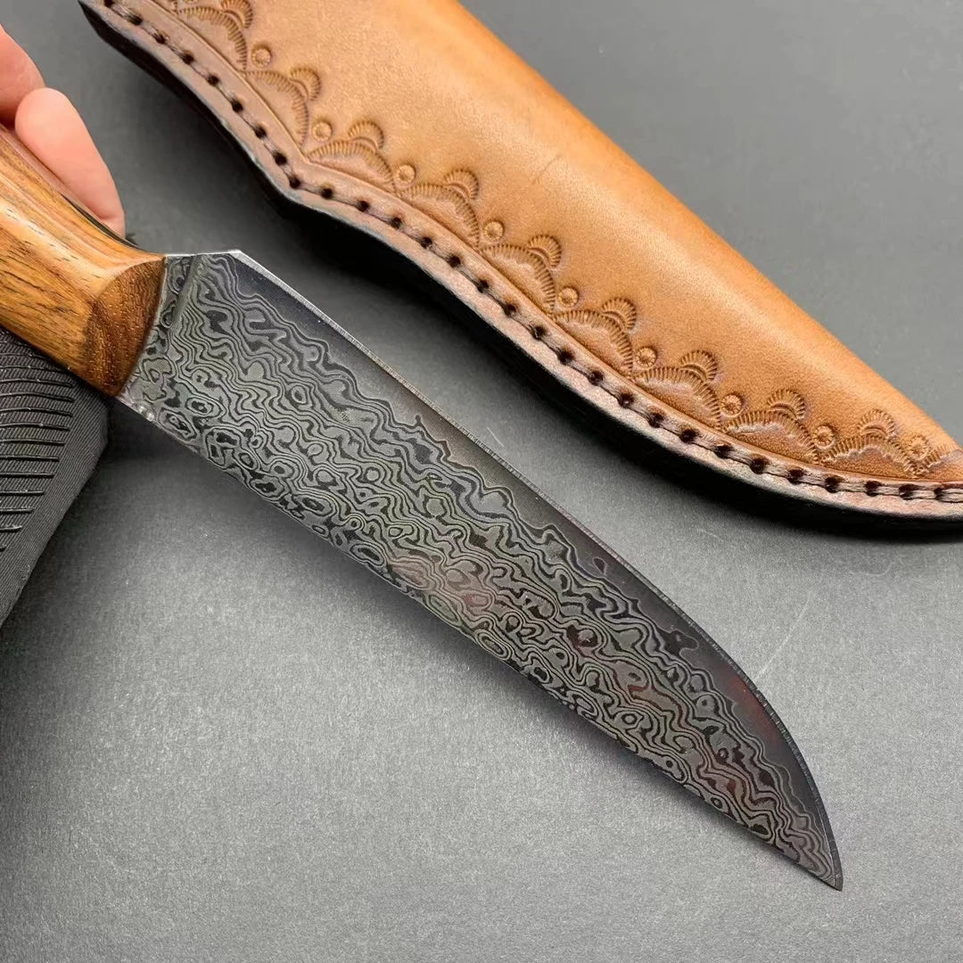 5 Inch Utility Knife With Cover 67 Layer Damascus Steel Blade Wood Handle Sharp Chef Paring Kitchen Knives Cooking Tools