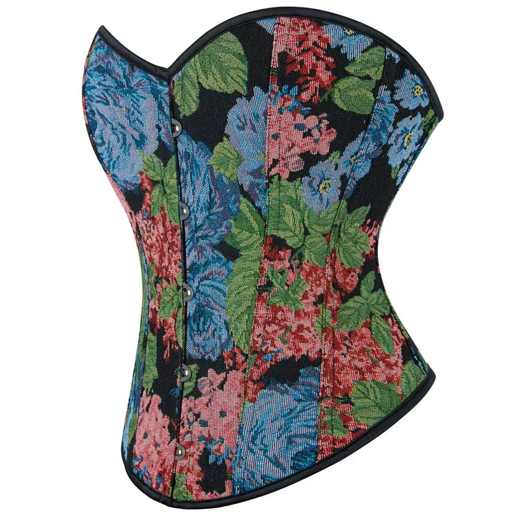 Dandelion Overbust Corset Top Floral Monet Oil Painting Corsets
