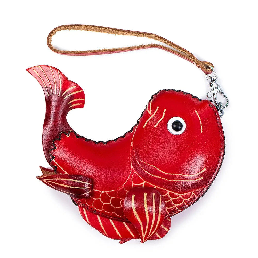 Genuine Leather Cute Coin Purses Handmade Animal Mini Cases