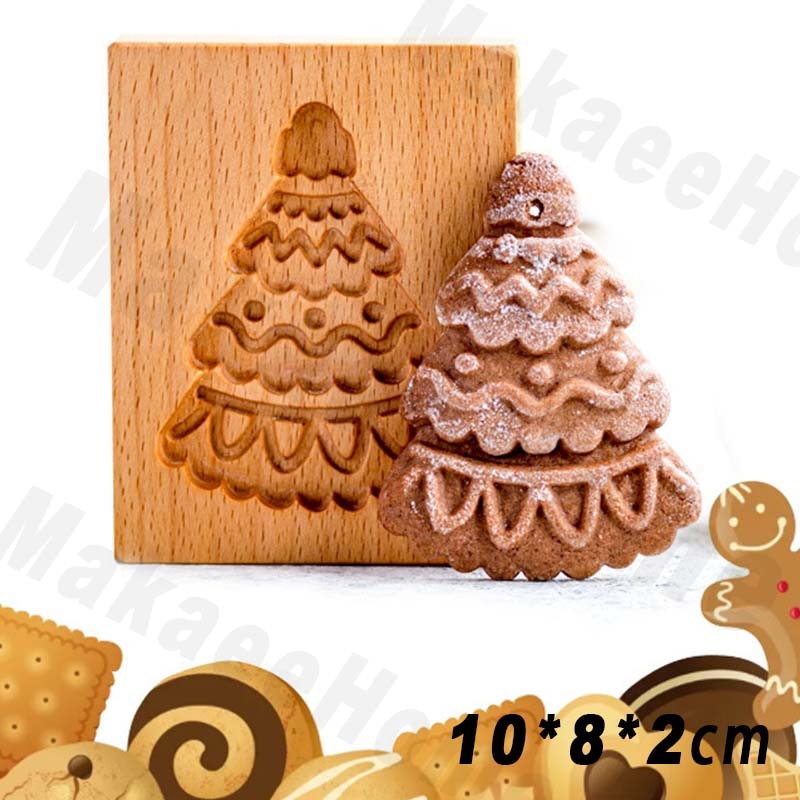 Wooden Cookie Mould Press Baking and Crafts