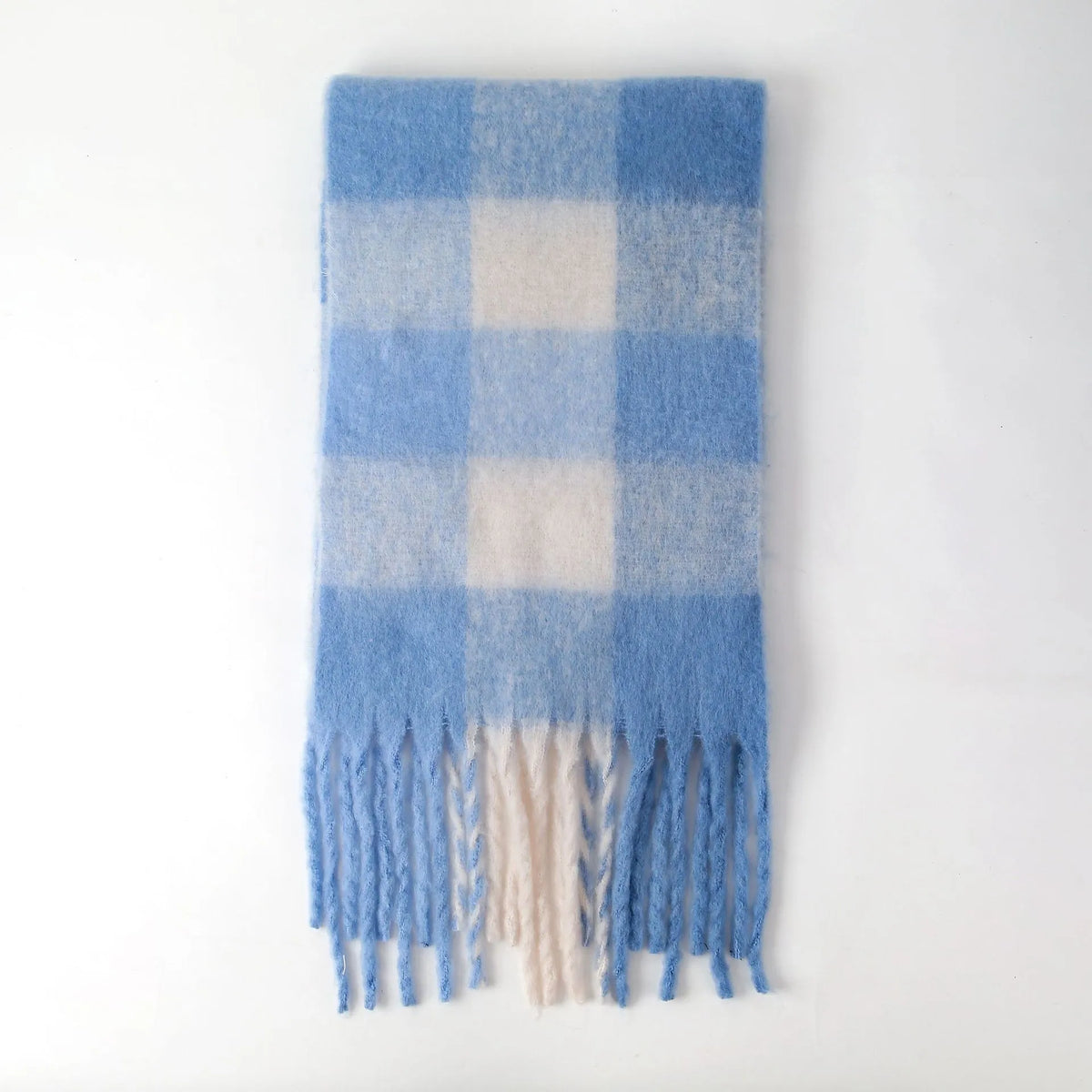 Colour Blocks Autumn Winter Plaid Scarves Imitation Cashmere Mohair