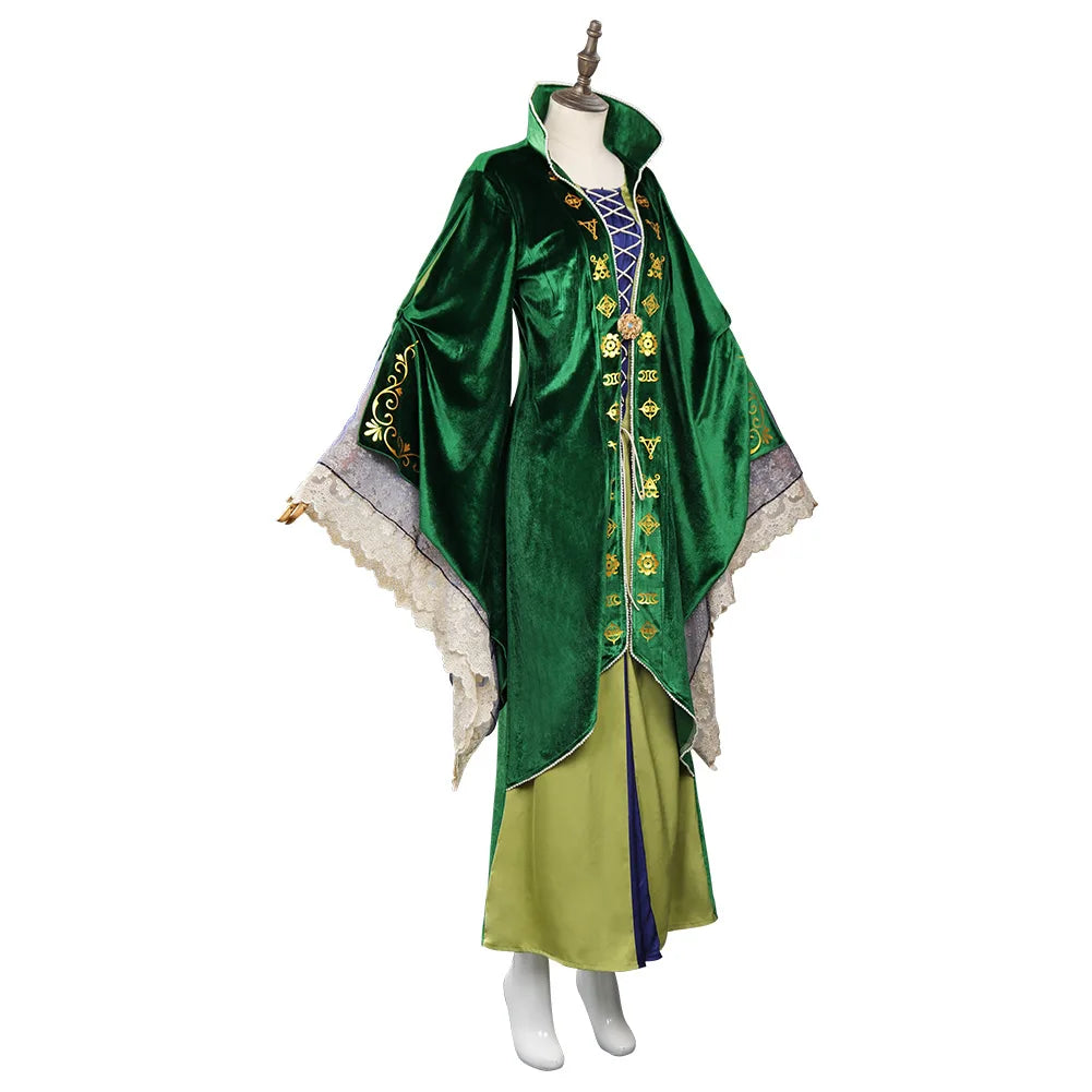 Hocus Pocus Movie Sanderson Sisters Witch Costumes Cosplay Outfits Halloween