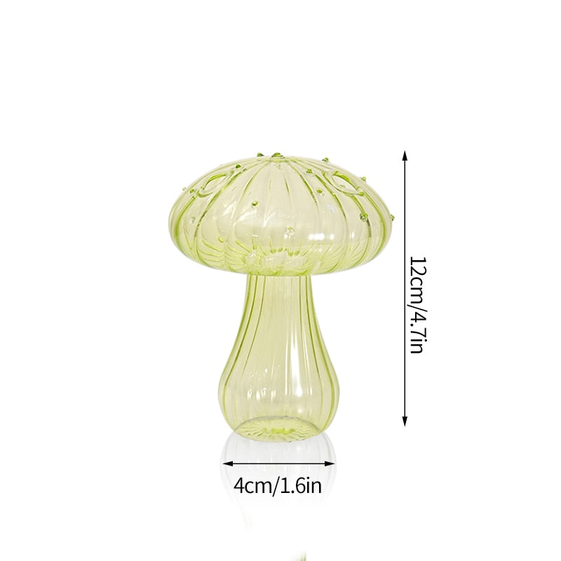 Mushroom Glass Vase Plant Hydroponic Terrarium Vase