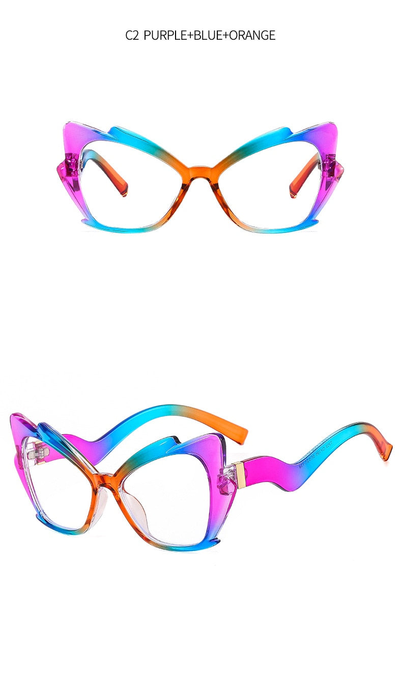 Blue Light Reading Glasses Butterfly Cat Eye Glasses Frame Clear Lens