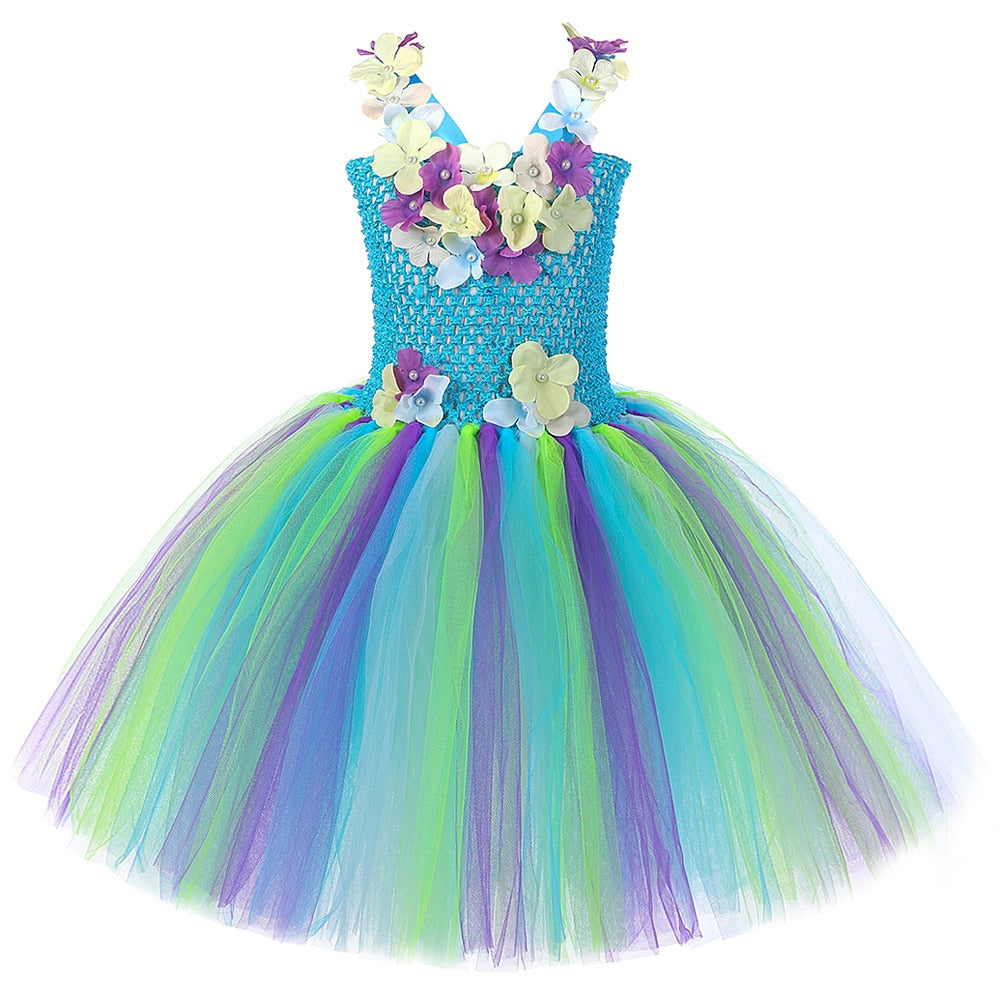Flower Fairy Costumes Party Tutus Kids Halloween Fancy Dress