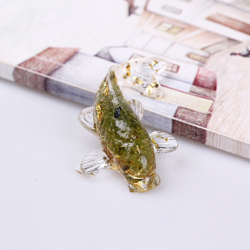 Pretty Koi Fish Ornaments Natural Crystal Decor