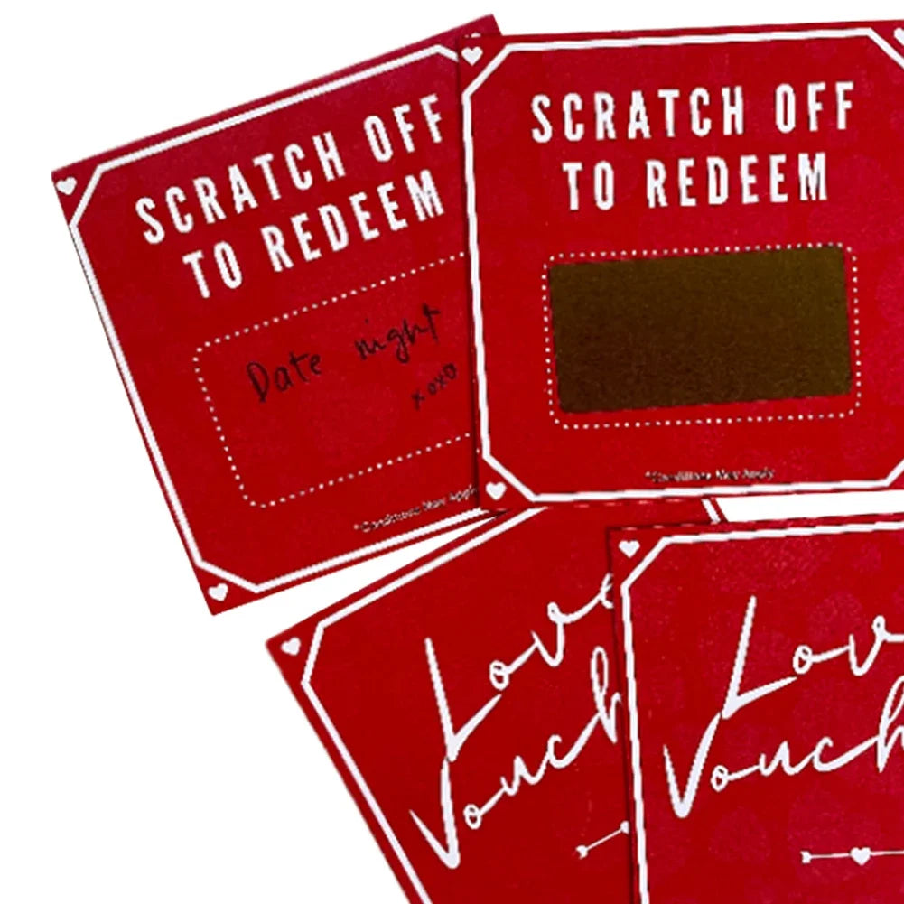 Love Vouchers Five DIY Scratchies Scratch Off Stickers Gifts Cards