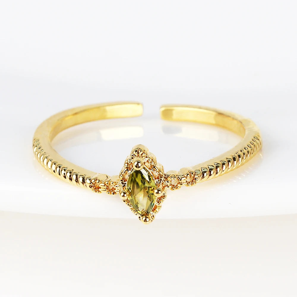 Sweet and Dainty Colourful Zircon Rings Gift Idea