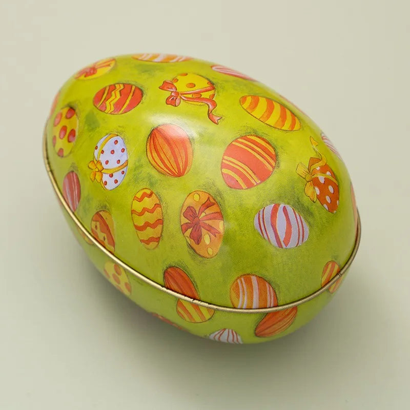 Metal Tin Easter Egg Candy Boxes Rabbit Chick Gift Box