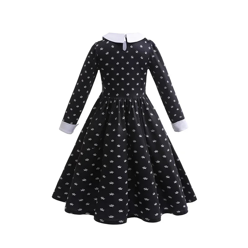 Wednesday Addams Cosplay Costume for Girls Halloween Book Week 3-12 Years