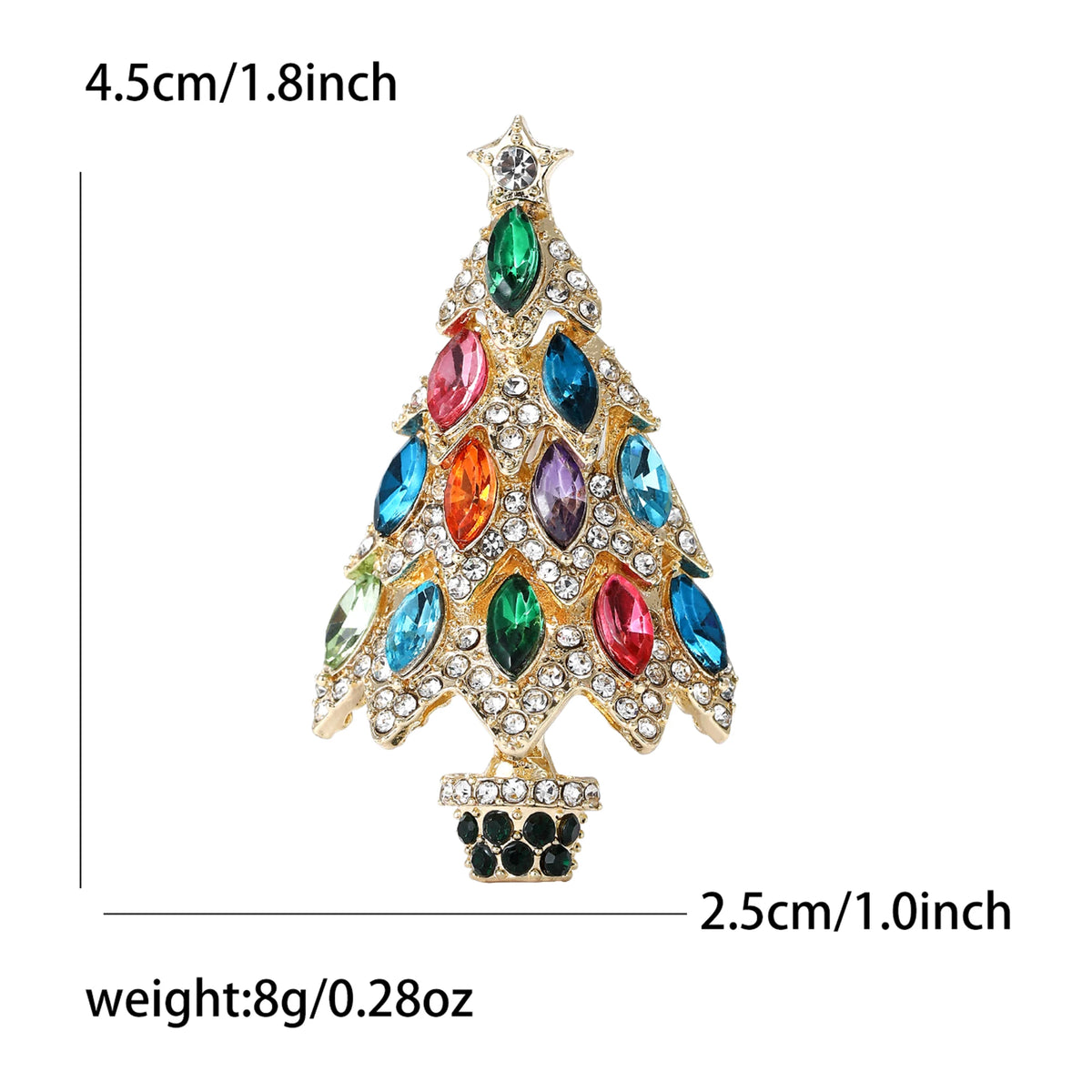 Christmas Tree Brooches Sparkling Rhinestone