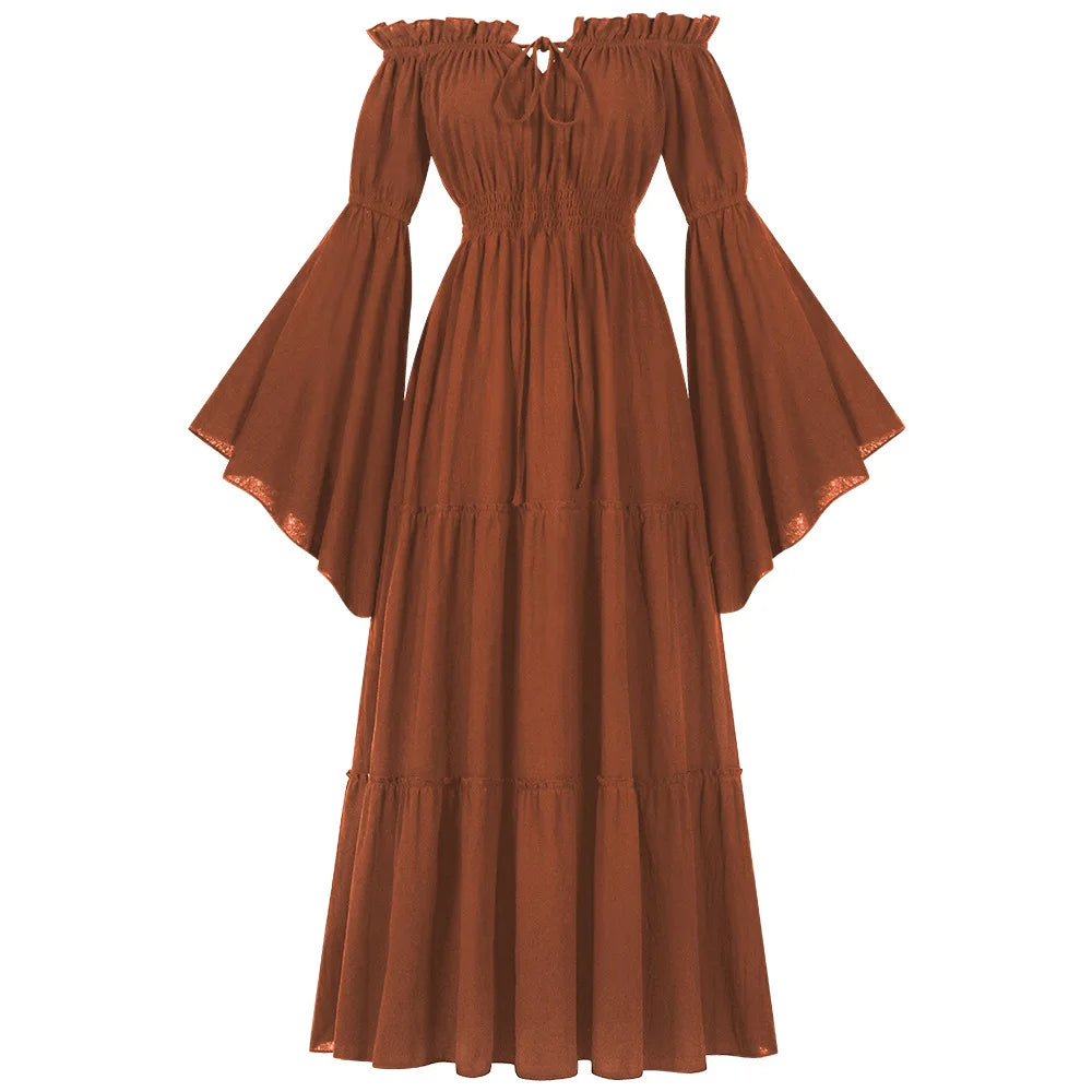 Medieval Folk Cosplay Off Shoulder Dress