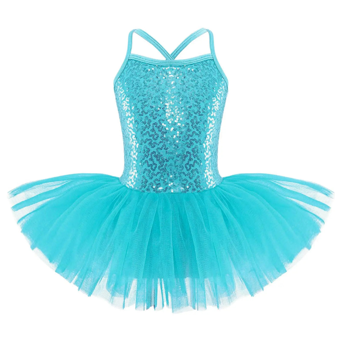 Girls Shiny Sequins Tutu Ballet Dance Dress Leotard Skate Wear Ballerina Fairy Party Costume