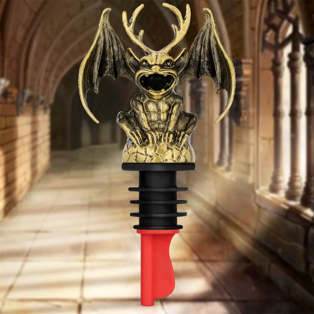 Gargoyle 2-in-1 Wine Pourer and Bottle Stopper Bar Tools Wine Aerators