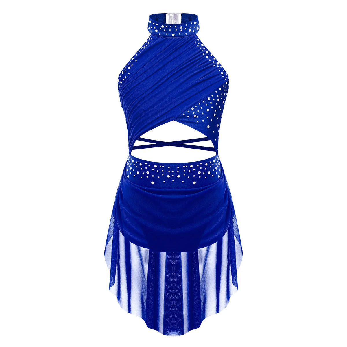 Girls Dance Performance Rhinestone Fringed Dress Figure Ice Skating Dancewear