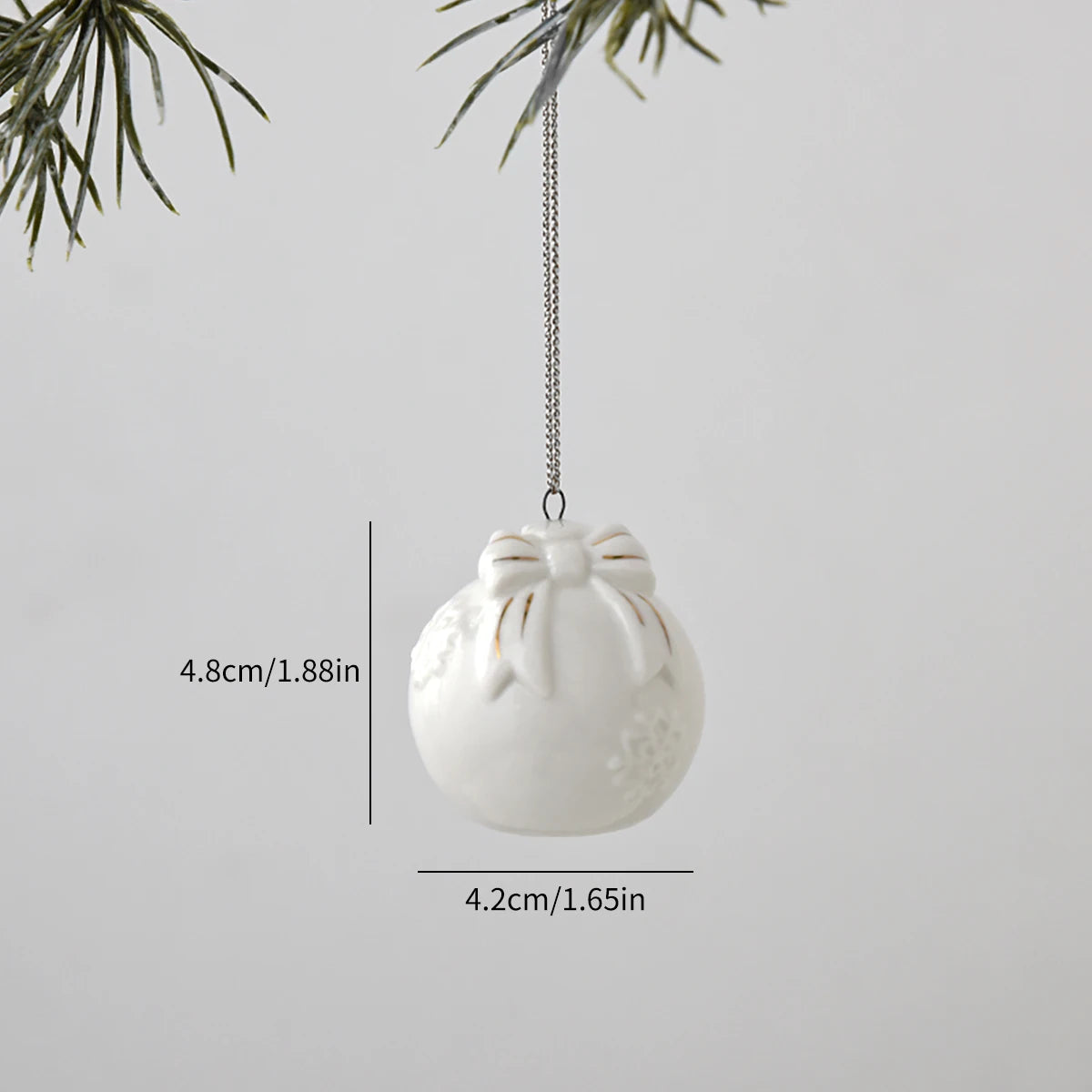 White Ceramic Christmas Tree Ornaments Snowman Reindeer Xmas Hanging Decor