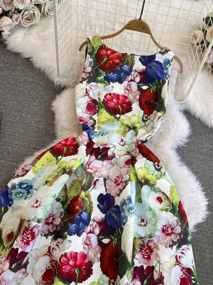 Spring Races Floral Tank Dress with Pockets