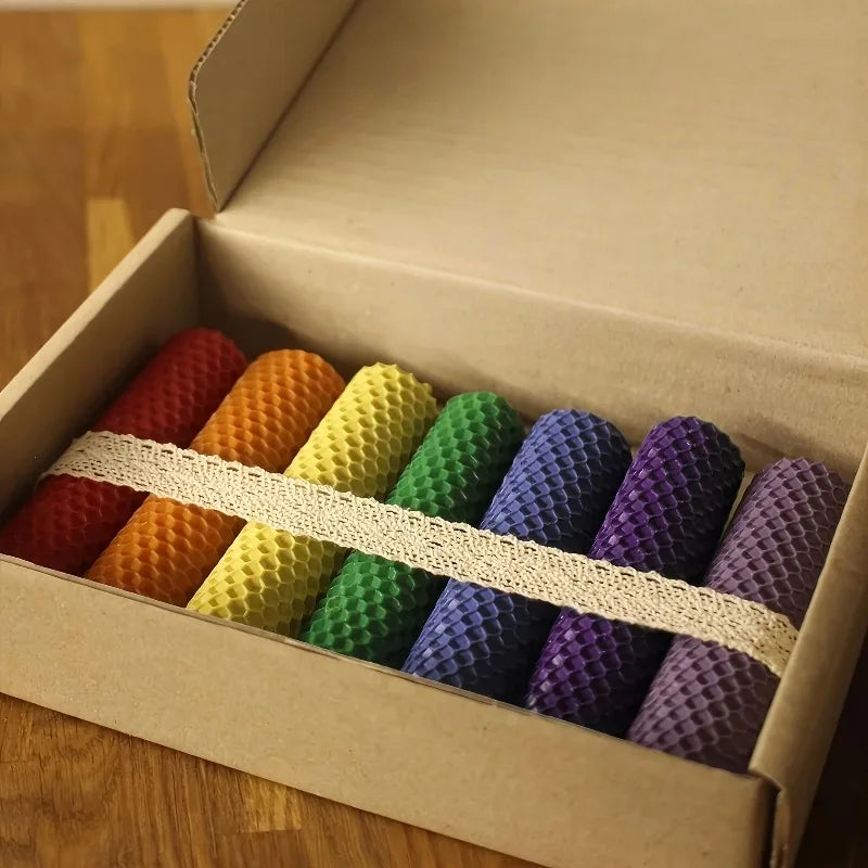 14pcs Rainbow Beeswax Candle Making Kit DIY Gifts