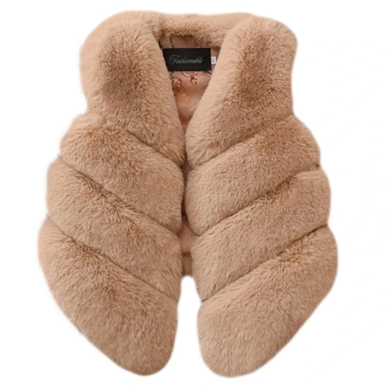 Baby Girls Faux Fur Vest Winter Outfits Kids Warm Sleeveless Coat Infant Toddler 6M-7Y Outerwear