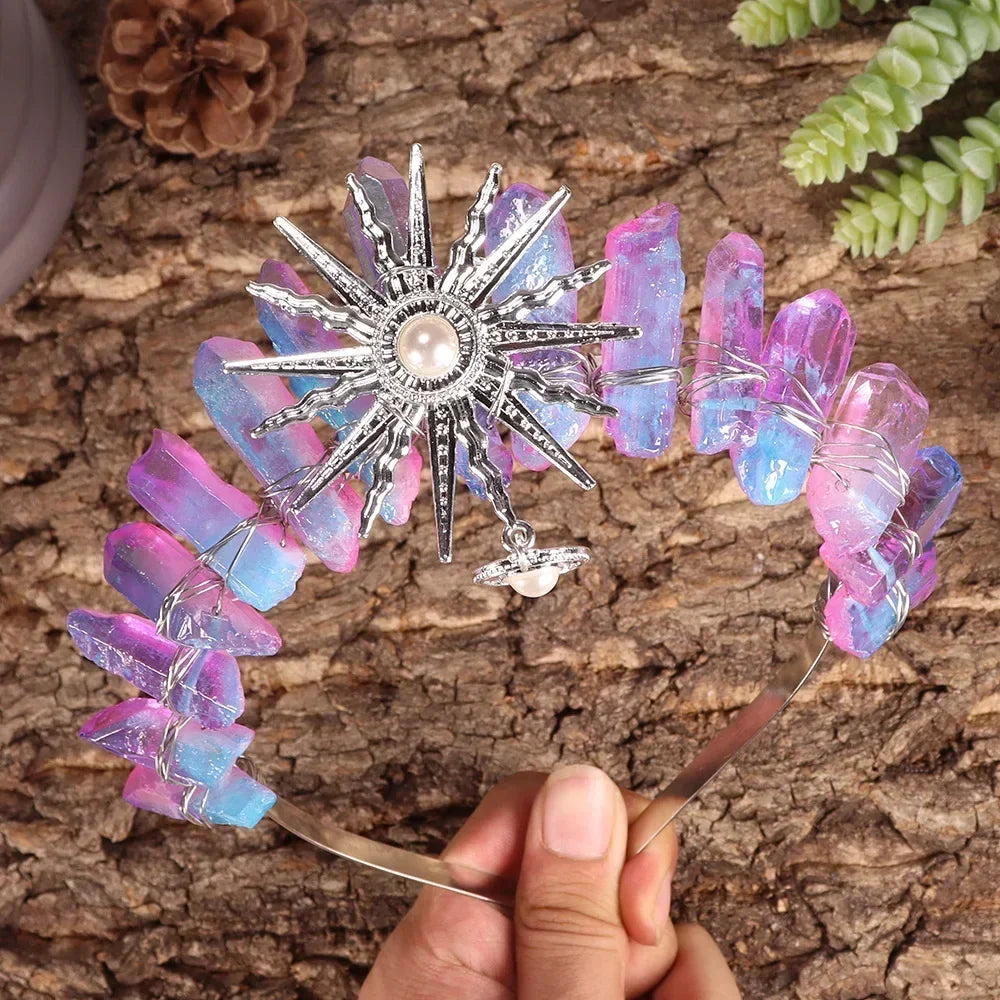 The Sun Goddess Raw Crystal Crown