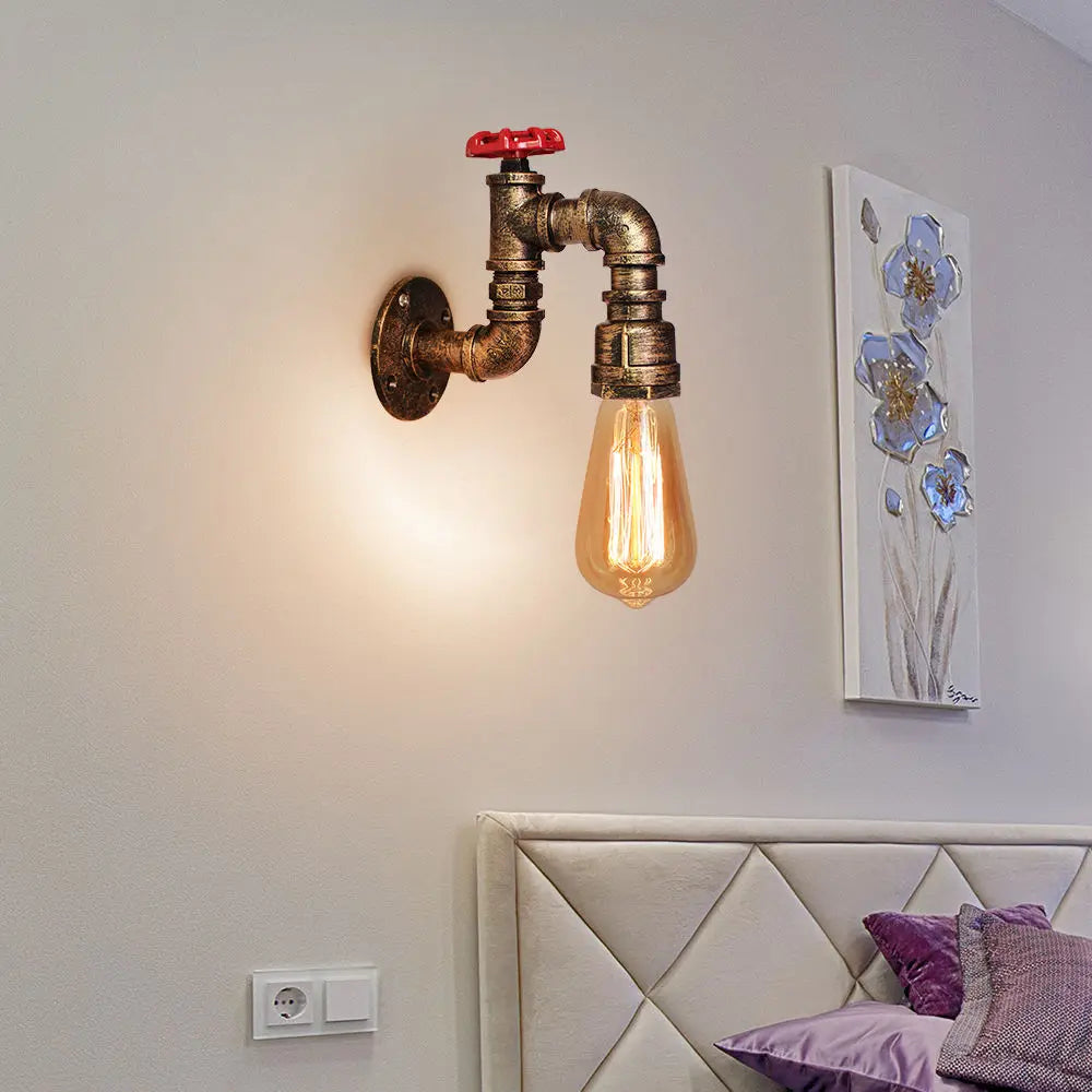 Industrial Water Pipe Wall Lights Lamp Sconce Lighting