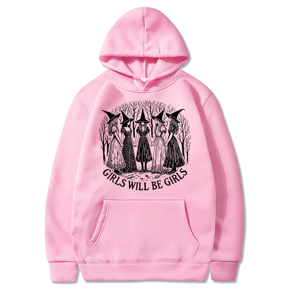 Girls Will Be Girls Witch Sweatshirt Feminist Jumper Pullover