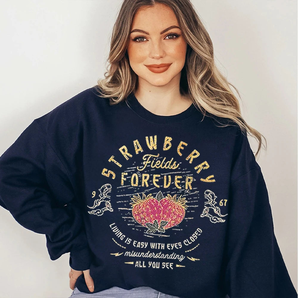 Beatles Strawberry Fields Rock Band Sweatshirt Jumper