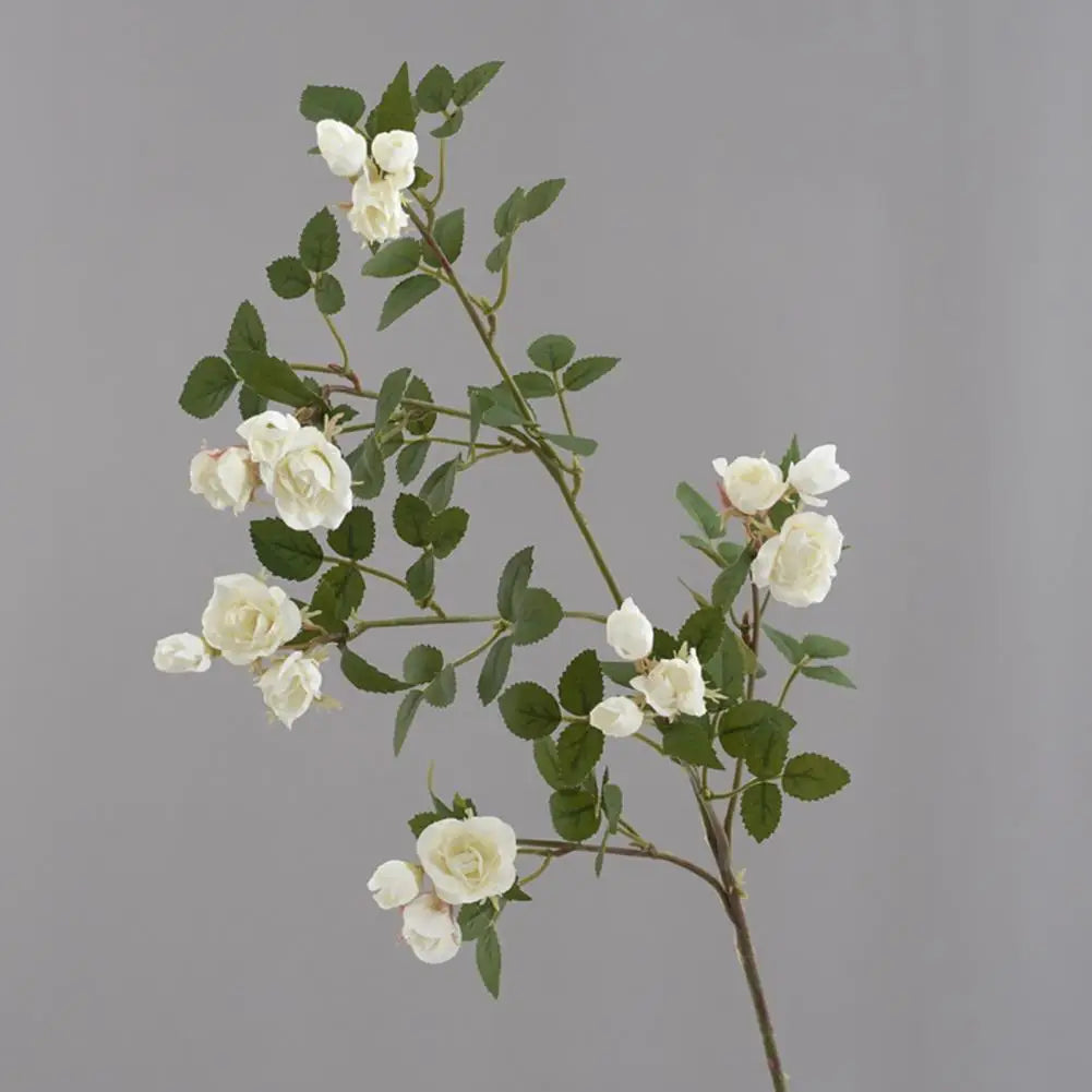 Mini Rose Artificial Long Branch Faux Flower Silk Roses