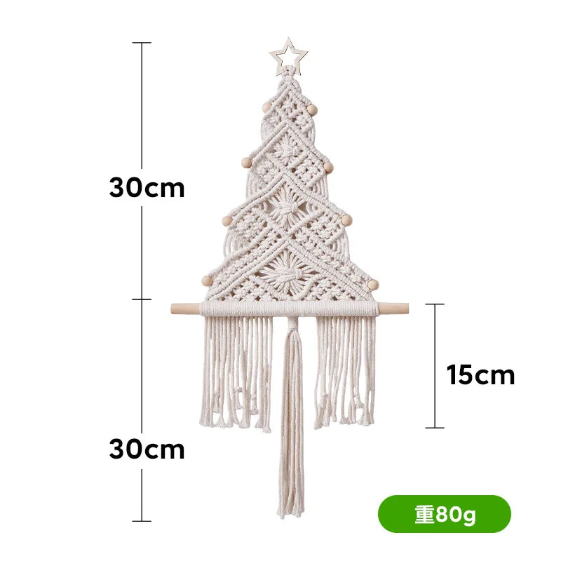 Christmas Tree Handmade Macrame Tapestry Wall Decoration