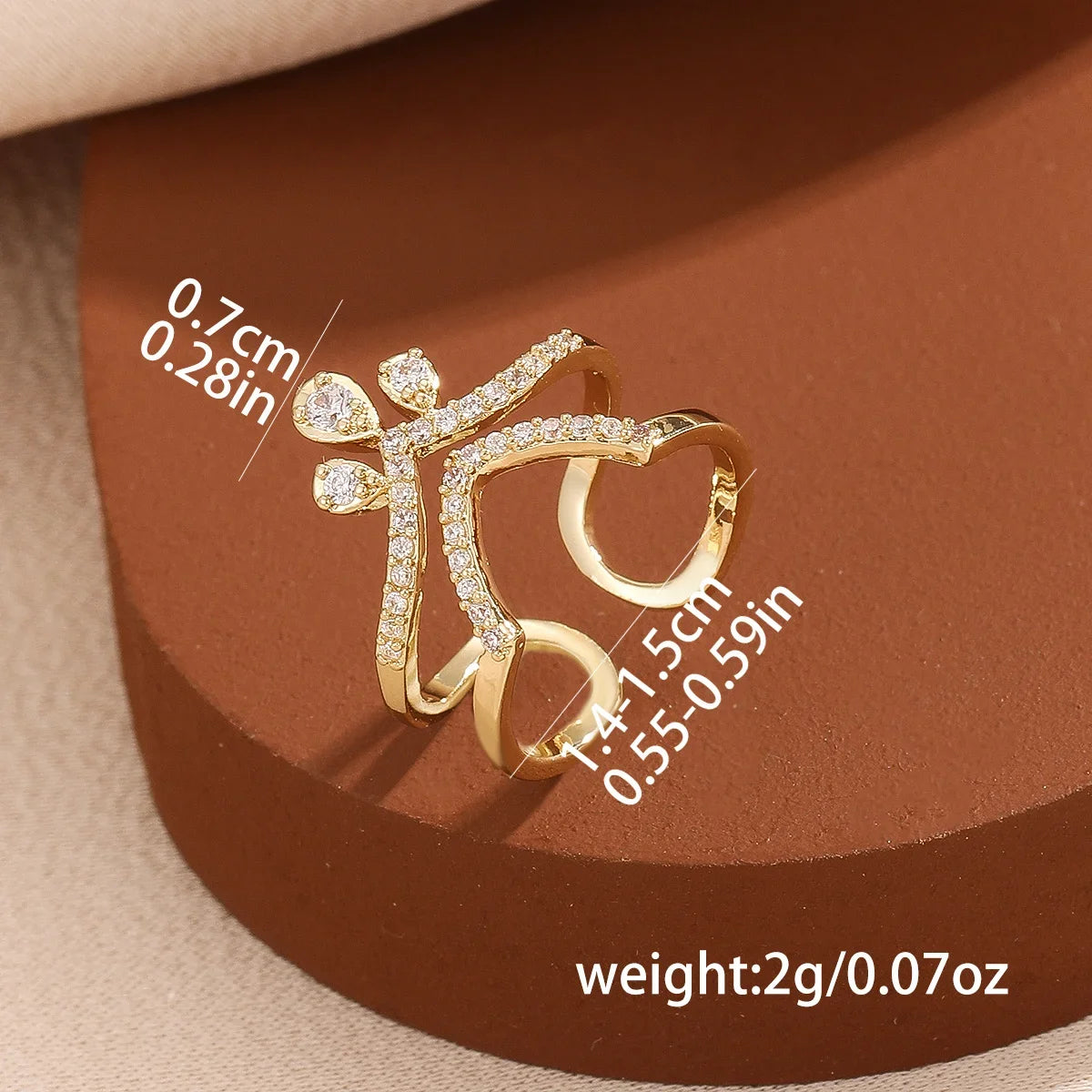 Zircon Nail Jewellery Wearable Art Finger Tip Rings