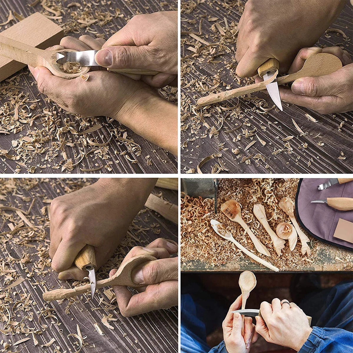 Wood Carving Spoon Blanks Carve Your Own Spoon Beech and Walnut DIY Wood Crafts Wood 5/10 PCS