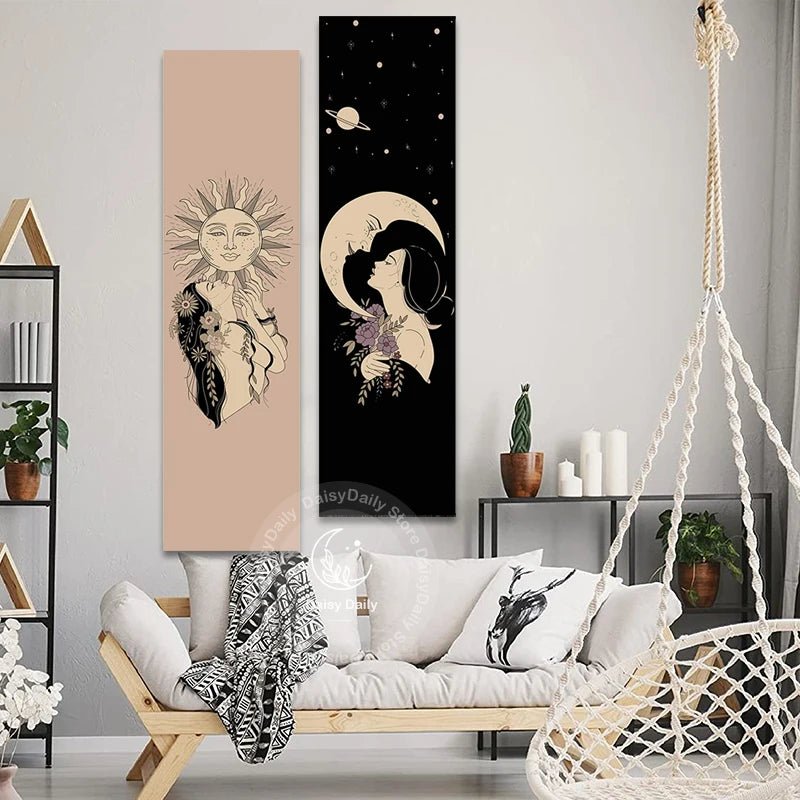 Sun Moon Lovers Wall Tapestries